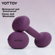 Гантели Yottoy High-End с покрытием из резины для мужчин и женщин, для домашнего фитнеса, для формирования мышц, из цельного чугуна, розово-фиолетовые, весом 3 фунта. - изображение 7