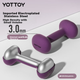 Гантели Yottoy High-End с покрытием из резины для мужчин и женщин, для домашнего фитнеса, для формирования мышц, из цельного чугуна, розово-фиолетовые, весом 3 фунта. - изображение 9