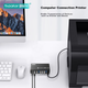 Розгалужувач SIPOLAR USB3.0, високошвидкісний 7-портовий концентратор промислового класу A-173 (1,4 метра), подовжувальний кабель для комп'ютера, док-станція розширення для одного порту 1A з блоком живлення для зарядки. - зображення 5