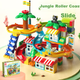 FEELO, совместимый с крупными строительными блоками LEGO, игрушка-конструктор для детей, подарок на день рождения для мальчиков и девочек, американские горки в джунглях Y32322 - изображение 4