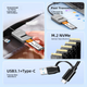 Картридер MAIWO M.2 NVMe SSD, корпус для SSD, жорсткий диск Type-C 3.2, простий у використанні кабель, два Y-подібні роз'єми, зовнішній аксесуар для ноутбука та телефону K1696P - зображення 6