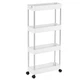 Этажерка напольная RIAS XYX-2020A на колесах 4 яруса 80×39×12.5 см White (3_08254) - изображение 1