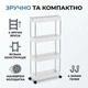 Этажерка напольная RIAS XYX-2020A на колесах 4 яруса 80×39×12.5 см White (3_08254) - изображение 2