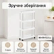 Этажерка напольная RIAS XYX-2020A на колесах 4 яруса 80×39×12.5 см White (3_08254) - изображение 3