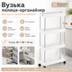 Этажерка напольная RIAS XYX-2020A на колесах 4 яруса 80×39×12.5 см White (3_08254) - изображение 4