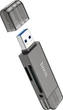 Кардрідер Hoco HB39 USB/Type-C 3.0 high-speed card reader Metal Gray (6942007604819) - зображення 2