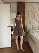 Костюм женский шорты+акцентный боди коричневого цвета 38432 42/44 - изображение 3