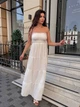 Сарафан женский макси с широкой юбкой молочного цвета 38454 One Size - изображение 3