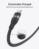 Кабель Anker USB-C to USB-C 240W Upcycled-Braided 1.8 м Чорний (A82E2H12) - зображення 3