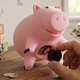 Копилка для детей Свинка многоразовая для монет декоративная Розовый - изображение 4