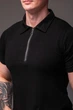 Футболка t-shirt поло мужская с воротником трикотажная на змейке XXL черная (2530) - изображение 4