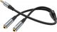 Аудиокабель Hoco UPA21 3.5 мм male to 2 х 3.5 мм female, nylon braid, 0.25 м Metal Gray (6931474766809) - изображение 2