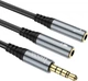Аудиокабель Hoco UPA21 3.5 мм male to 2 х 3.5 мм female, nylon braid, 0.25 м Metal Gray (6931474766809) - изображение 6