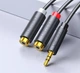Аудиокабель Ugreen AV109 3.5 мм Male to 2RCA Female Cable 25 см Gray (UGR-10547) - изображение 2