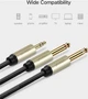 Аудиокабель Ugreen AV126 3.5мм TRS to Dual 6.35мм TS Audio Cable 2 м Gray (UGR-10615) - изображение 7