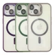 Чохол Premium TPU+PC+Metal Stand Case with MagSafe and Camera Lenses для iPhone 15 Grey - изображение 4