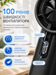 Портативный ручной вентилятор аккумуляторный с турбообдувом и LED дисплеем мини вентилятор для дома офиса и путешествий с ремешком и 100 скоростями Черный - изображение 3
