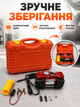 Автомобильный двухпоршневой компрессор электрический красный 12 В 72 л/ч с манометром и набором инструментов в кейсе (49675974) - изображение 5