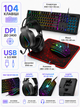 Ігровий комплект 4 в 1 чорний клавіатура миша навушники килимок з RGB-підсвічуванням (49676038) - зображення 3