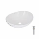 Раковина накладна Qtap Dove 415x340x140 мм, Marble, овальна, з донним клапаном QTDOV188SB49785 - зображення 1
