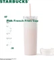 Термокружка Starbucks Pink Fries с трубочкой 473 мл Pink - изображение 4
