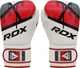 Боксерские перчатки RDX кожа 12 унций белый красный - изображение 4