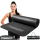 Коврик для йоги и фитнеса EasyFit NBR 180х60 см Черный с красным кантом - изображение 1