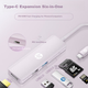 Док-станция HP Type-C, адаптер-конвертер для компьютеров Apple, конвертер интерфейса Type-C в HDMI для док-станции Mac, устройство чтения карт TF/SD, CT203C, розовый. - изображение 4