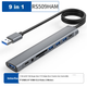 USB-хаб Youlianxing, 9 портів, 2 метри, подовжувач USB 3.0, перетворюється на 3,5 мм роз'єм для навушників та SD-карти, розширювальний концентратор, док-станція-хаб, один-до-хост-хаба для ноутбука, миші та клавіатури - изображение 4