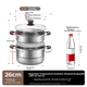 Пароварка MAXCOOK MCZ880 нержавейка двухслойная с датчиком температуры, 26см, для газа/индукции - изображение 4