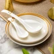 Набор посуды Haoya Jingdezhen керамика 28 предметов Золотая нить - изображение 9