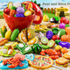 Игрушка для нарезки фруктов и овощей Miaobeile для девочек, реалистичный кухонный набор, жевательная игрушка для ролевых игр, подарок на День защиты детей. - изображение 5