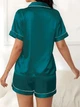 Піжама жіноча атласна зелена M 003467 - зображення 2