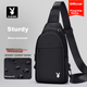 Сумка PLAYBOY Crossbody, чоловіча нагрудна сумка, сумка через плече, багатофункціональний рюкзак-слінг, повсякденний чохол для телефону на природі, чорний - зображення 4