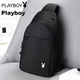 Сумка PLAYBOY Crossbody, чоловіча нагрудна сумка, сумка через плече, багатофункціональний рюкзак-слінг, повсякденний чохол для телефону на природі, чорний - зображення 12