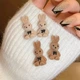 Серьги в виде зайчика коричневые 004163 - изображение 4