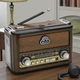Портативное радио Golon с Bluetooth USB SD FM AM SW LED фонарем и двумя фонариками, коричневый (78ОTB-XR) - изображение 1