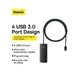 USB-хаб Baseus Lite Series 4-Port Type-C HUB Adapter (Type-C to USB 3.0*4 ) 1m Black - зображення 12