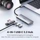 USB-хаб UGREEN CM480 USB-C to 2× USB 3.2+2×USB-C Adapter 10G (UGR-30758) - зображення 4
