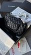 Жіноча сумка під Chanel Classic Double Flap 26*16 см чорна зі срібною фурнітурою - изображение 10