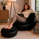 Надувне крісло Air Sofa з пуфом і насосом 116х88х83 см для дому дачі саду та відпочинку чорне - зображення 8