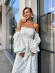 Женское платье муслиновое макси белое с голубым 42-48 р5041.м462-1 - изображение 8