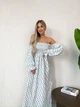 Женское платье муслиновое макси бело-синее 42-48 р5041.м462-1 - изображение 3