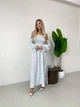 Женское платье муслиновое макси бело-синее 42-48 р5041.м462-1 - изображение 7