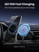 Автомобильный держатель Ugreen Qi2 Wireless Car Charger 15W Fast Charging Strong Magnetic Car Phone Holder Black (W708) - изображение 2