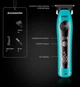 Тример для стрижки VGR V-299 BLACK, 4 насадки, 9000RPM, 2000 mAh, 5 рівнів швидкості, LED дисплей - изображение 4
