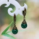 Серьги под вышиванку бронза с подвесками малахит прессованный шарик - изображение 3
