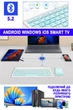 Клавиатура беспроводная Bluetooth 5.2 комплект с эргономичной мышкой бесшумная ультратонкая мини аккумуляторная экономичная набор для Android Windows iOS телефона планшета ноутбука Smart TV для управления устройствами Kit+ украинская раскладка в комплекте - изображение 3