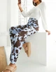 Штани ASOS DESIGN In Cheesecloth in Cow Print Блакитний EU34 117355193 - изображение 4