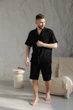 Чоловіча піжама BOBRAND натуральний муслін чорний колір - 2XL - изображение 3